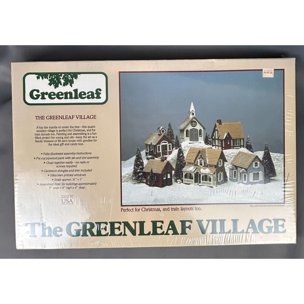 The Greenleaf Village 6 Building Set #8016 Vintage 1983 Christmas Train Layouts